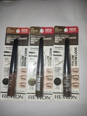 Revlon Semi-Permanent Brow Ink - 352 soft brown Ink (3 Pack) New